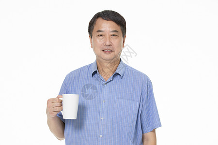 中年男人喝茶图片