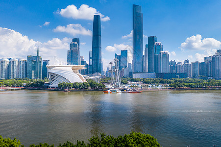 广州珠江新城cbd摩天大楼高清图片素材