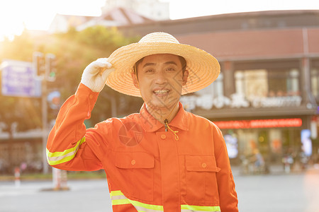 户外环卫工人图片