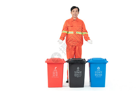介绍垃圾分类的环卫工人图片