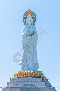 海南省三亚南山海上观音巨型雕像高清图片素材