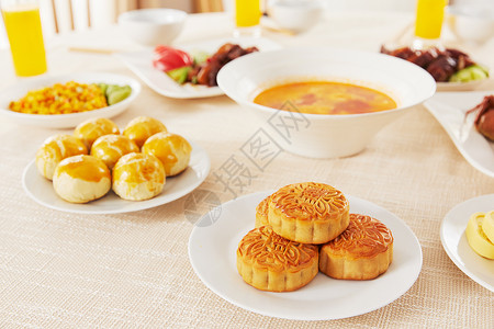 中秋节美食大餐图片