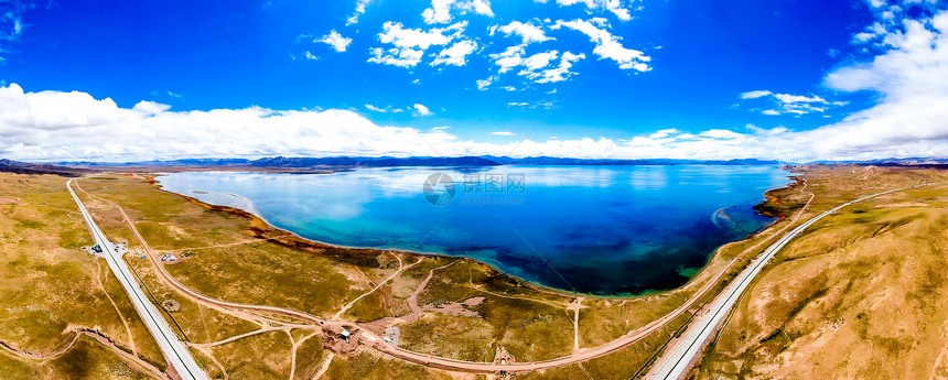 青海甘南东给错那湖自然风光航拍图片