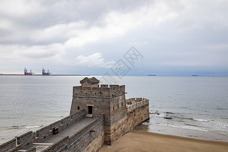 秦皇岛老龙头景区蓝天高清图片素材