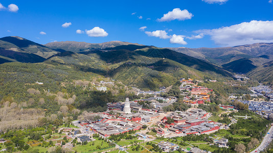 五台山旅游山西五台山风光寺庙古建筑背景