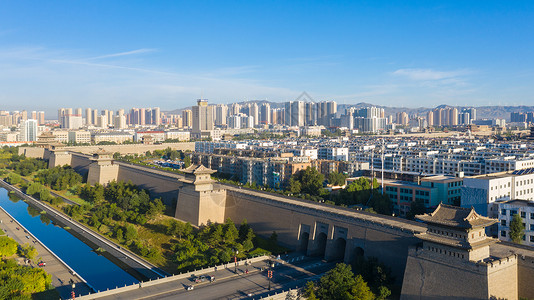 山西大同古城航拍背景