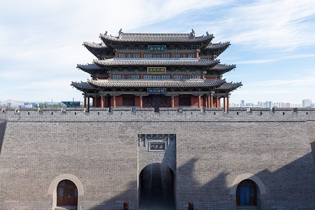 山西大同古城风光背景图片