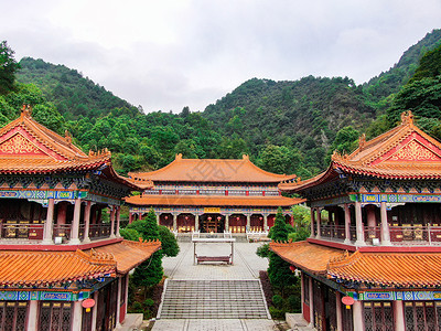 嵩岳寺塔航拍湖南洪江嵩云山寺庙背景