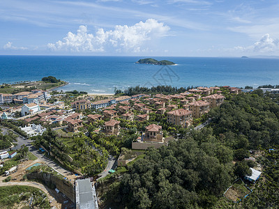 别墅区海南省石梅湾景区非诚勿扰拍摄地航拍背景