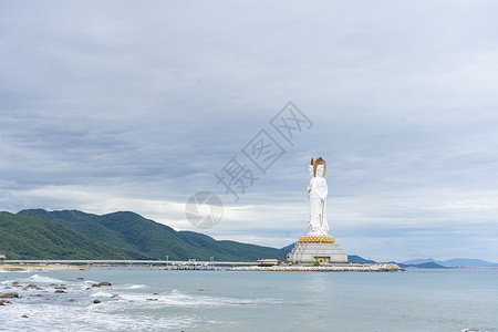 三亚南海海上观音信仰高清图片素材