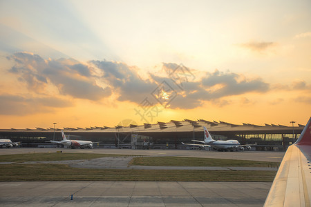 首都航空大气北京首都机场停机坪背景