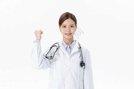 青年女性医生形象背景图片