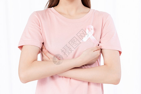 警示标粉丝带关爱乳腺癌患者背景