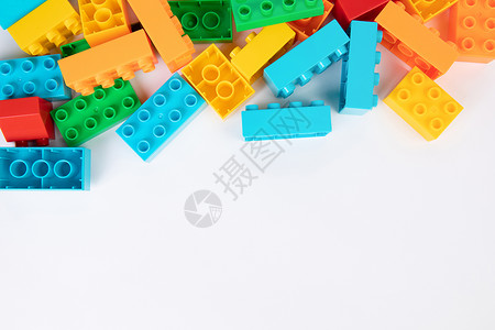 玩具框彩色积木创意拼搭边框背景