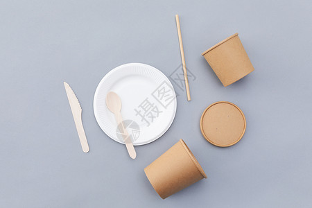 标语打包素材创意环保餐具背景