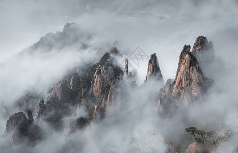 黄山风光5A景点高清图片素材