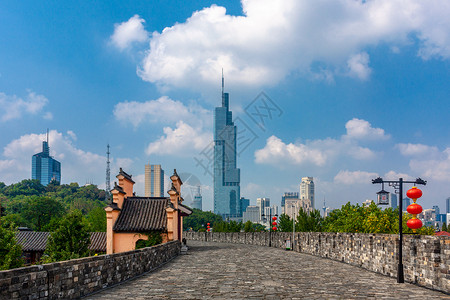 南京明城墙风光延伸高清图片素材