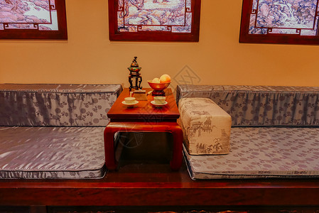 韩国传统会客厅背景图片