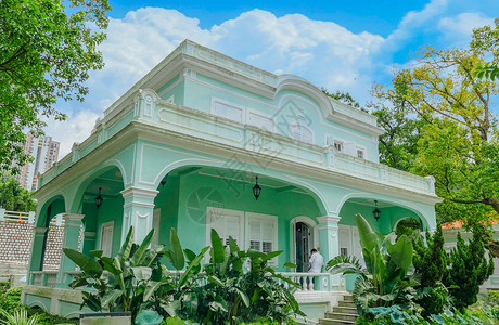 故式建筑澳门八景龙环葡韵住宅式博物馆背景