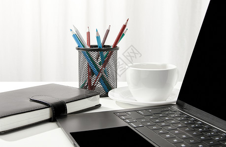 创意学习办公和桌面咖啡场景背景图片