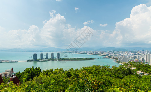 三亚城市海南三亚凤凰岛背景