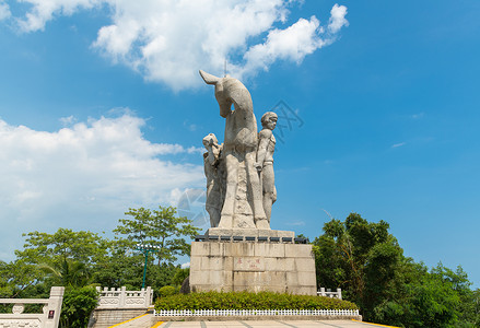 海南三亚鹿回头景区的的雕像景点高清图片素材