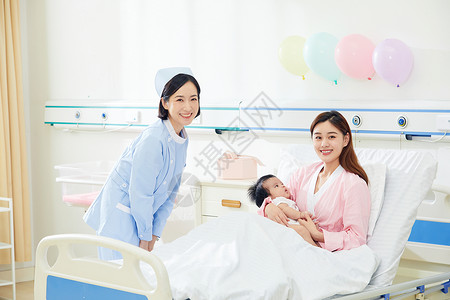 高档月子中心护理与母子形象产后护理高清图片素材