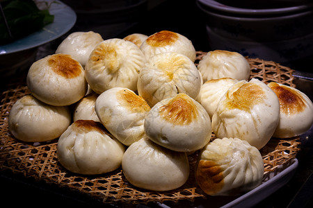 南京特色小吃生煎包美食高清图片素材