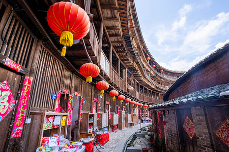 福建土楼-承启楼背景