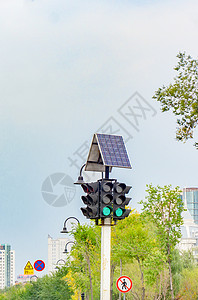 红绿灯太阳能发电图片