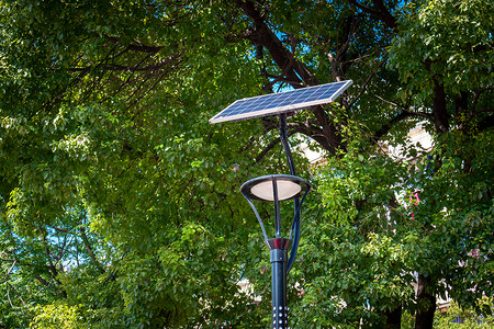 绿色地球科技太阳能路灯背景