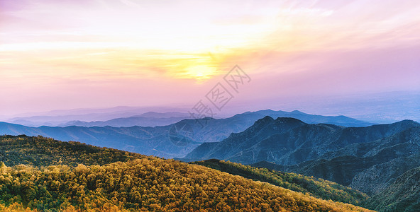 内蒙古二龙什台国家森林公园秋季景观彩林高清图片素材