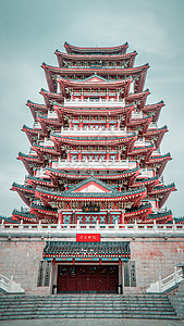 惠州水东街合江楼建筑主体背景图片