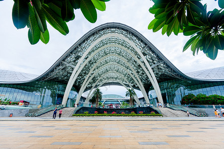 海南岛三亚国际免税店外景背景图片