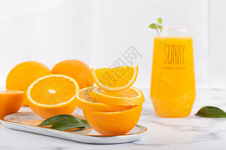 橙咬金横版拍摄橙子背景