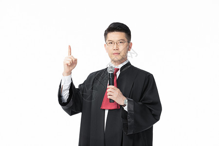 男性律师拿话筒辩护发言模特高清图片素材