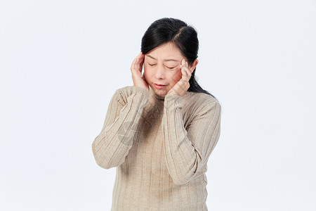 伤病人中年女性生病头痛背景