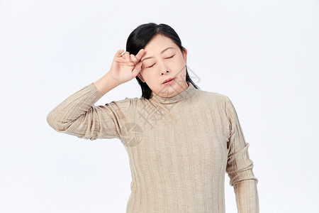 中年女性生病头痛高清图片