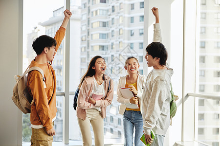 学子加油考研学生加油欢呼背景