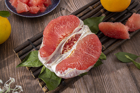 健康新鲜的西柚秋季水果高清图片素材