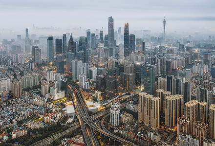 广州穿照片商业中心鸟瞰图高清图片