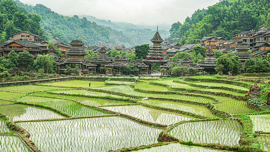 三江侗寨贵州黔东南肇兴侗寨背景