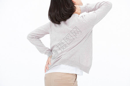 女性患者腰疼女性疾病身体不舒服腰酸背景