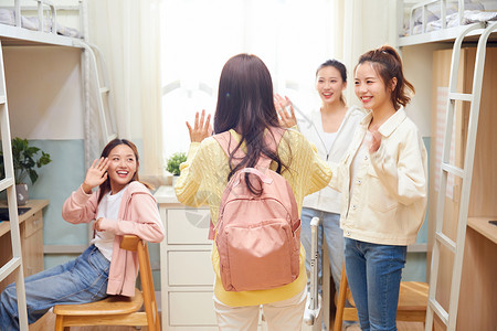 迎接新同学大学女生宿舍开学季欢迎新同学背景