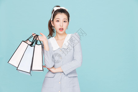 清新促销展板韩系可爱少女购物狂欢背景