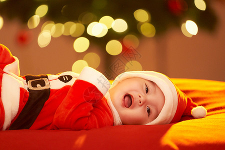 圣诞兔女郎写真圣诞节与可爱圣诞宝宝背景