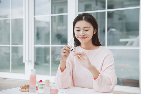 清新淡雅美甲美女独居生活美甲背景