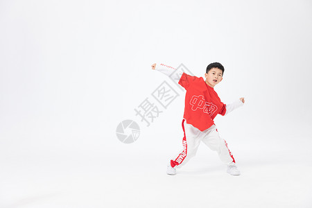 服装比赛素材穿红色服装的街舞儿童背景