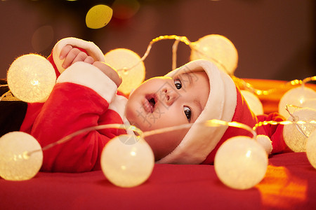 圣诞兔女郎写真圣诞节与可爱圣诞宝宝背景
