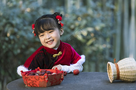 汉服中国风可爱儿童过新年图片